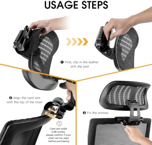 Office Chair Headrest Attachment , Can Adjust Height, Inclination, Black
