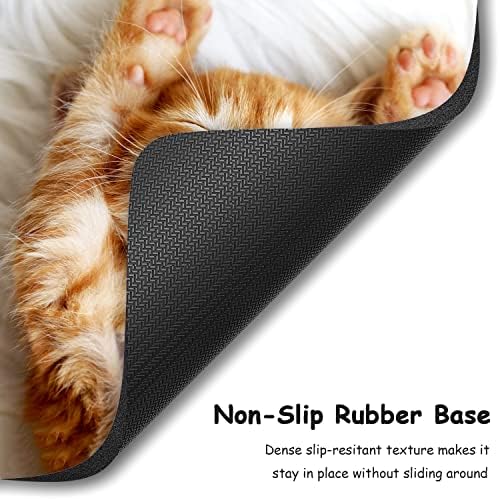 Dapesuom Small Mouse Pad, 6 x 8 Inch Thick Rubber Premium-Textured Non-Slip Portable & Washable Mini Mouse Mat for Women Men Wireless Laptops Keyboard Tray Gaming Work Computer Office Travel, Cute Cat