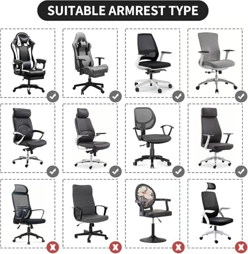 Office Chair Arm Covers, Washable Elastic Armrest Pad Protectors