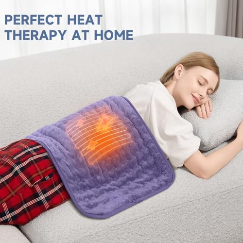 Electric Heating Pad for Cramps and Stomach Pain, 33"x17" Long Heat Wrap for Back and Abdomen, 6 Temperature Levels, Moist Heat & Auto Shut-Off, Gift for Her