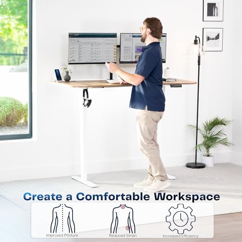 VIVO Reclaimed Wood 63 x 32 in Standing Desk, DESK-KIT-1W1P