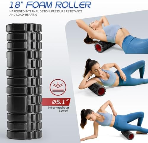 Krightlink 2-in-1 18" Foam Roller Set for Deep Muscle Massage