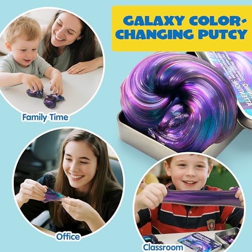 JOYIN Galaxy Color-Changing Putty, Slime for Kids 4.2oz, Therapy Putty, Fidget Toys Adults, Squishy Sensory Toys for Kids, Anxiety Stress Relief Gifts for Adults, Desk Fidgets, Halloween, Christmas