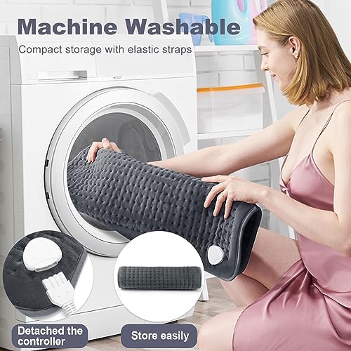 VAAGHANM Heating Pad: 33 x 17 inches Electric Heating Pad for Back - Extra Large Heat Pad for Shoulder/Neck/Knee/Arms - Upgraded 6 Timer & 6 Temperature Controller -Gift for Women