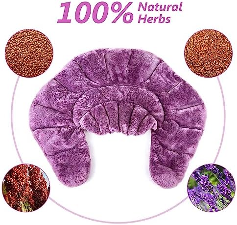 RelaxCoo Microwavable Heating Pad for Neck, Shoulders, and Back - Weighted Neck Warmer with Moist Heat, Purple, Lavender Scented