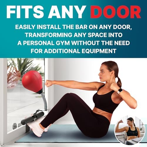 GLACIAL Doorway Sit Up Bar with Punching Bag, Ab & Upper Body Workout