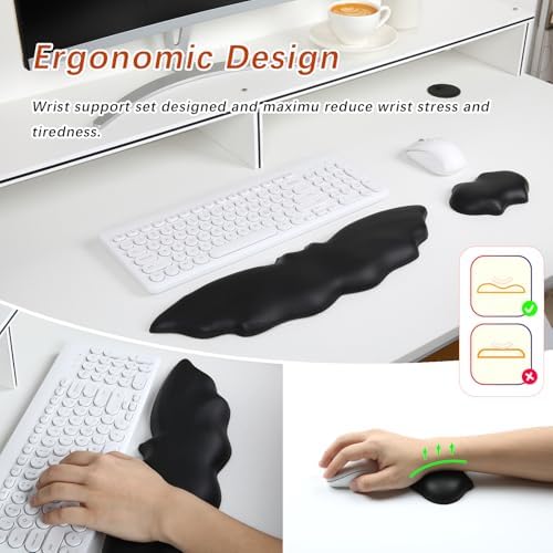 Goth Keyboard Wrist Rest - Soft Leather Halloween Bat Wrist Pad