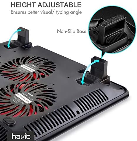 havit HV-F2056 Laptop Cooling Pad for 15.6-17 Inch Laptops, Black