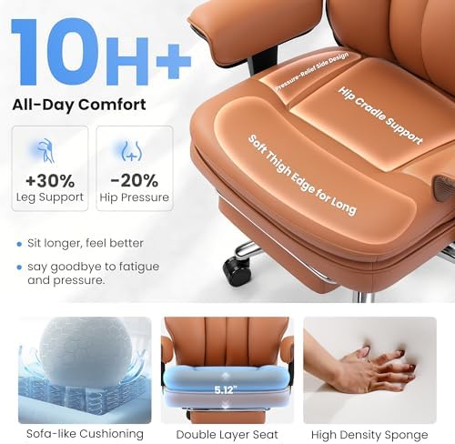 Executive Office Chair with Lumbar Support, Comfortable Computer Desk Chair