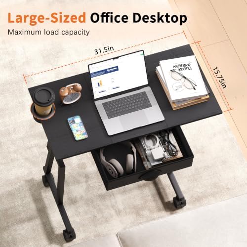 Adjustable Height Standing Desk with Drawer, Rolling Sit to Stand Up Desk