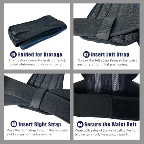 Posture Corrector for Men & Women – Adjustable Back Support Brace with Thickened Shoulder Straps – Comfortable Spine Alignment for Drivers, Office, and Daily Use(M/L)