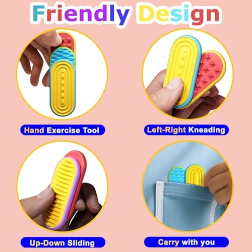 Sensory Fidget Magnet Toys,Textured Silicone Magnetic Sliders for Autism & ADHD,Quiet Stress Relief Sensory Toy for Adults Office Desk / Travel Classroom Must Haves (6 Pack).