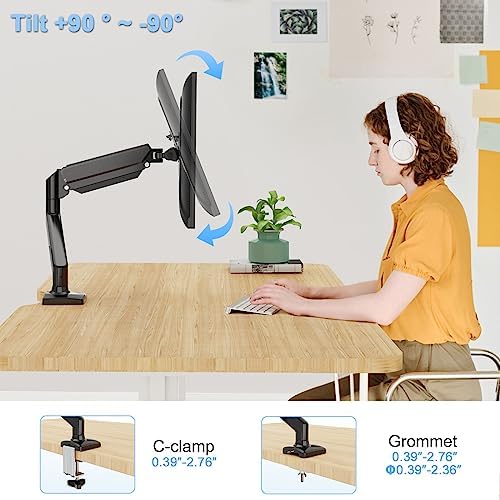 Single Monitor Mount Arm Fits up to 32 ", Holds 4.4-19.8lbs