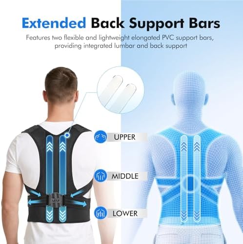 babaka Posture Corrector for Women and Men, Back Brace Adjustable Shoulder Brace for Upper and Lower Back Pain Relief,Shoulder Straightener,Hunchback,Thoracic, Spine Corrector, Scoliosis (X-Large)