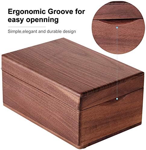 MaxGear Walnut Wood Business Card Organizer for 2.2" x 3.5" Cards