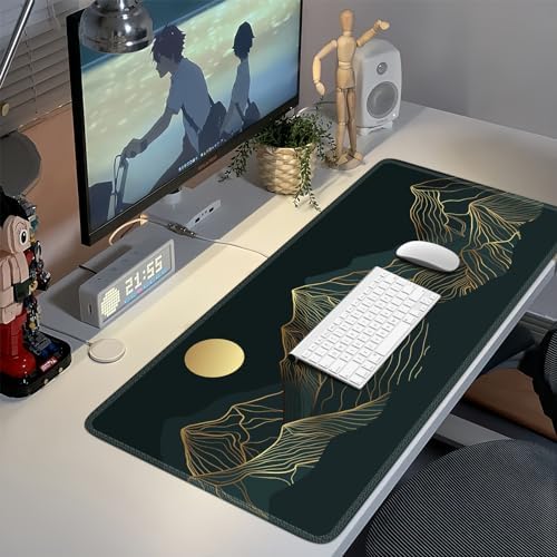 iCasso Large Mouse Pad, XXL Green Mousepad,A-Mountain Cyan Extended