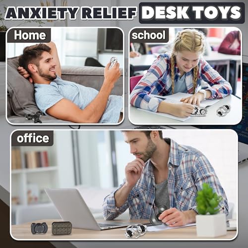 5 Pcs Fidget Toys Adults & Teen Metal Fidgets Spinner for Teens Boys Magnetic Slider Cool Gadgets Office Desk Toy Stress Relief Sensory Items Figette for Classroom Autism ADHD Anxiety Gifts