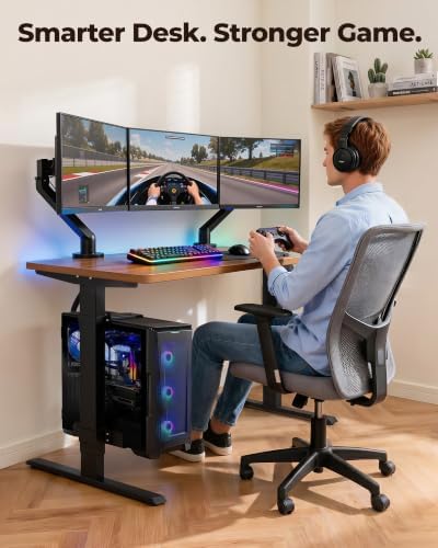 TOPSKY Dual Motor Electric Standing Desk, Height Adjustable with CPU Holder