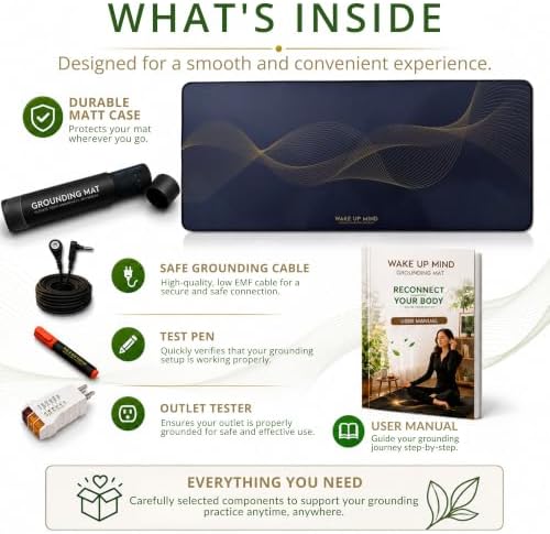 Grounding Mat for Bed & Feet, Conductive Earthing Pad for Home