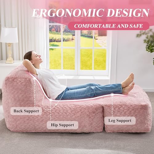 Hobestluk Large Bean Bag Chairs Sofa for Adults Giant BeanBag Couch Lounger