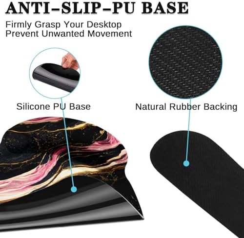 Britimes Ergonomic Mouse Pad Set with Wrist Rest, Marble Black