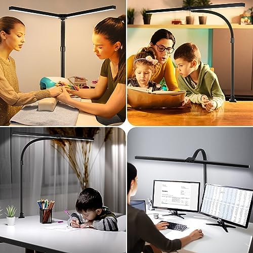 LED Desk Lamp with Base, 18W Dimmable Light, No Remote