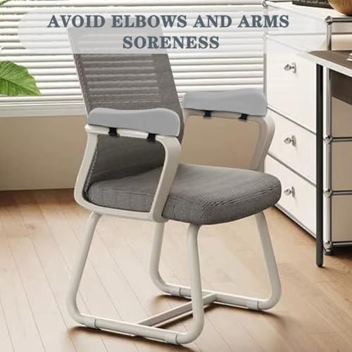 2 Pack Office Chair Armrest Pads Covers,Arm Rest Pad with Memory Foam Elbow Pillow for Forearm Pressure Relief, Arm Rest Covers for Office Chairs, Wheelchair, Comfy Gaming Chair (Grey)