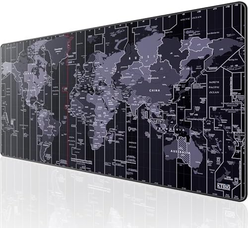 KTRIO Large Gaming Mouse Pad, Desk Mat, 31.5 x 15.7 in, World Map, XXL