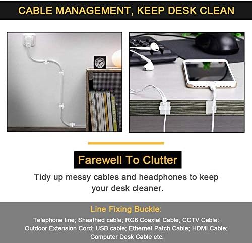 Cable Clips Self with 3M Adhesive Cord Organizer Hooks for Office Home Car
