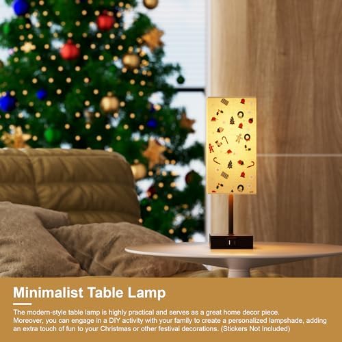 Bedside Table Lamp for Bedroom with 2 USB Ports, 14-Inch, Beige
