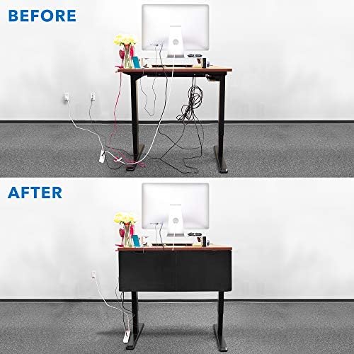 Mount-It! Under Desk Privacy Panel for Sit Stand Workstations [41 Inches Wide], with Cable Management and Organizer Pockets, Modesty Desk Skirt for Home and Office (Black)