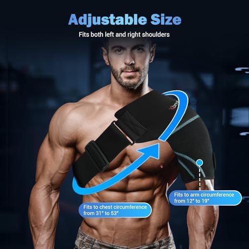 Comfytemp Shoulder Ice Pack Wrap, Rotator Cuff Shoulder Brace Cold Therapy