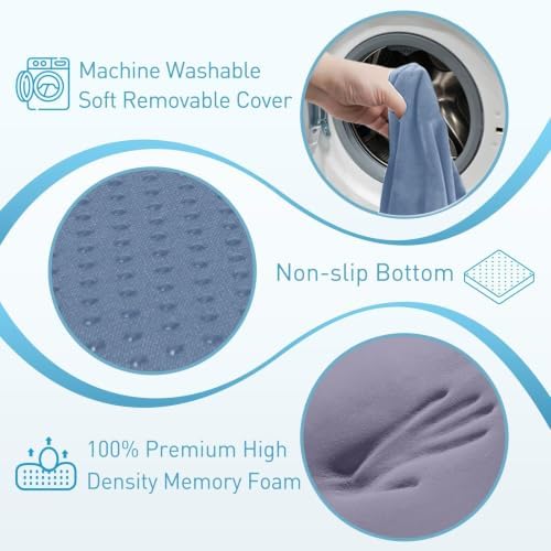 BlissTrends Extra Thick Seat Cushion for Office Chair & Car Seat, Grey&Blue
