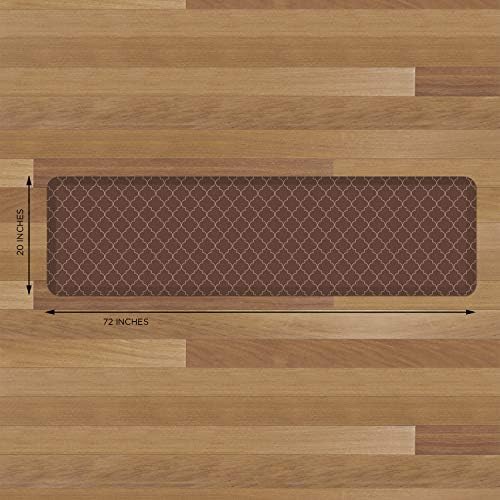 NewLife by GelPro Anti-Fatigue Designer Comfort Kitchen Floor Mat, 20x72" , Trellis Walnut Stain Resistant Surface with 3/4” Thick Ergo-foam Core for Health and Wellness