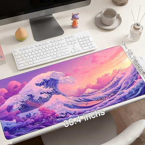 Mouse Pad Gaming - Desk Mat for Keyboard and Mouse - Large Mouse Pad for Desk, Mousepad (35.4" X 15.7") with Non-Slip Base, Desks Pad Mat Office and Home