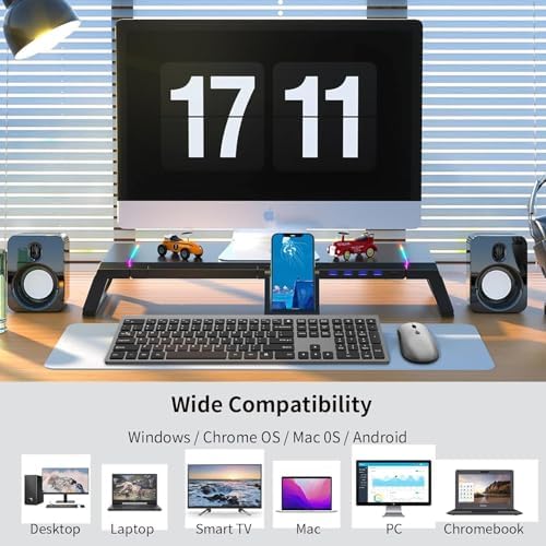 Slim Silent Full Size Wireless Keyboard Mouse Combo Grey2 Pack