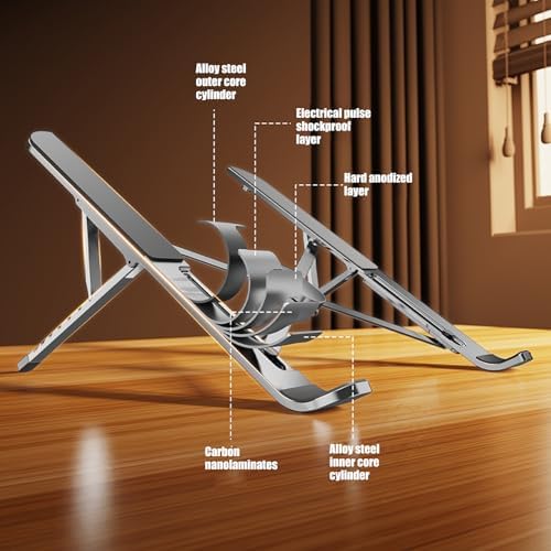 Space Saving Foldable Computer Stand with Enhances Ventilation for 17.3Inch Laptops and Tablets Foldable Laptop Stand
