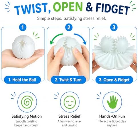 2PCS Glow in the Dark Gear Ball Fidget Toys Steampunk Gear Sphere Stress Relief for Kids Adults 3D Printed Unique Gifts Christmas White Elephant Stocking Stuffer Easter (Glow Set,Dia.2.5")