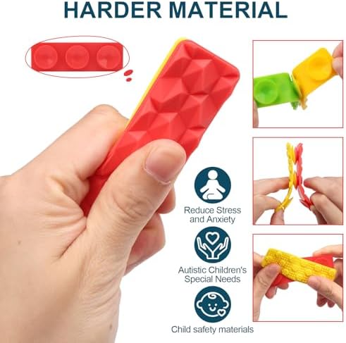 8 Pack Textured Sensory Suction Fidget Toys for Kids Adults Quiet Sensory Strips Stickers Autism ADHD Calming Anxiety Stress Relief Classroom Desk Must Have Christmas Stocking Stuffers Gifts