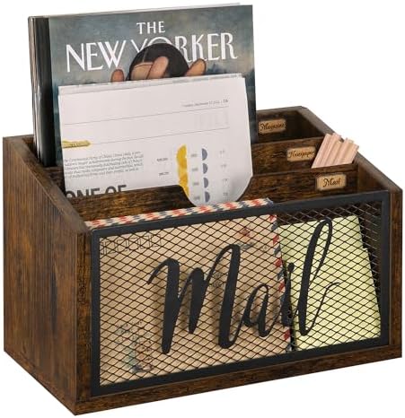 YINMIT Mail Organizer Countertop, 3-Slot Mail Holder for Desk