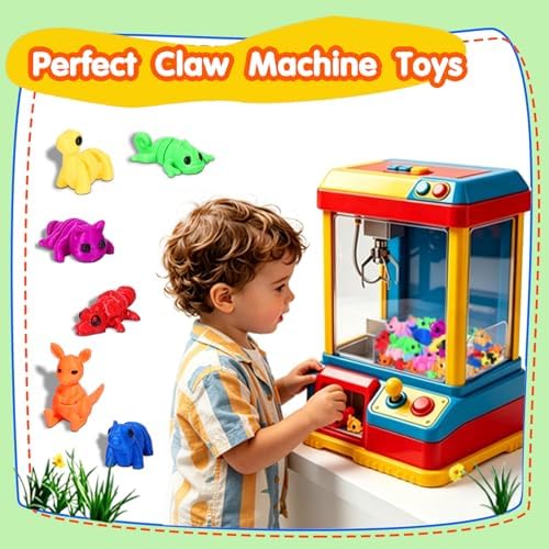 Mini 3D Printed Animal Figurines: 100 Pcs Cute Party Favor Toys for Kids, Small 3D Fidget Toys in Bulk, Party Bag Fillers, Treasure Box & Classroom Prize, Christmas Stocking Stuffers for Toddlers