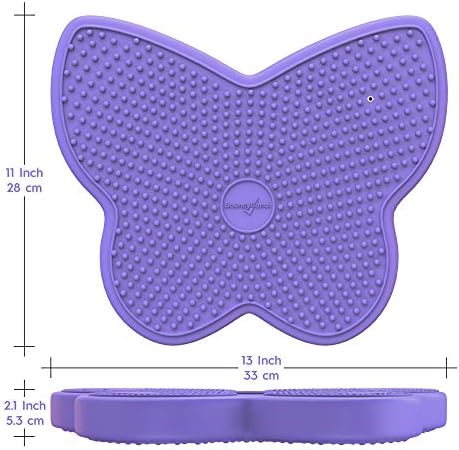 Shaped Wiggle Seats by Bouncyband–Purple Butterfly, 13”x11”x2.2”–Inflatable