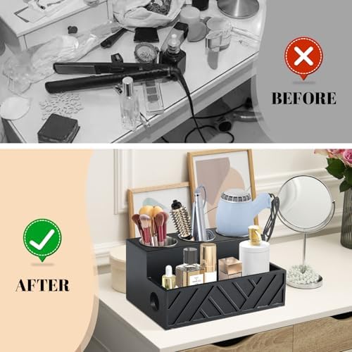 Hair Tool Organizer Wall Mounted, Hair Dryer Holder, Bathroom Countertop Organizer for Bathroom Accessories, Blow Dryer Organizer for Curling Iron, Hair Styling Tools, Vanity Organizer for Makeup