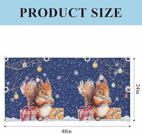 2 Pcs Fluorescent Light Covers for Ceiling Lights,Christmas Squirrel Winter Snowflake,Magnetic Light Filters Drop Fluorescent Lights Shade for Office Xmas Ball Dark Blue