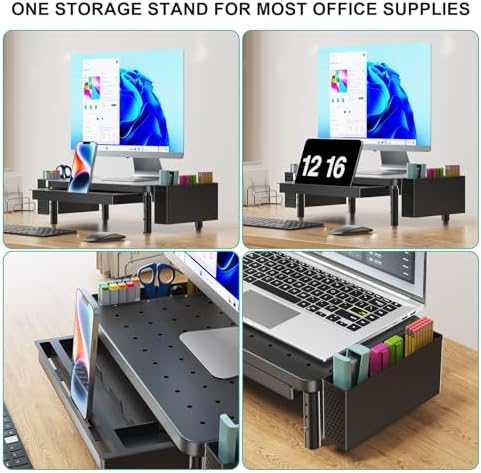 WALI Computer Monitor Stand with Storage and Pen Holder
