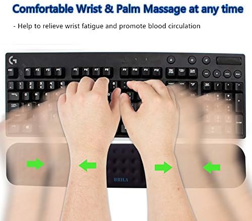 BRILA Upgraded Ergonomic Keyboard Wrist Rest Support Cushion Pad, Comfy Soft Memory Foam Gel Padding Non-Slip Large Keyboard Wrist Hand Elbow Palm Support Pad for Office Work & PC Gaming