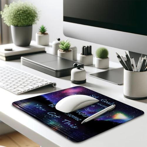 Inspirational Quotes & Aurora Borealis Mouse Pad, You Got This Desk Mat
