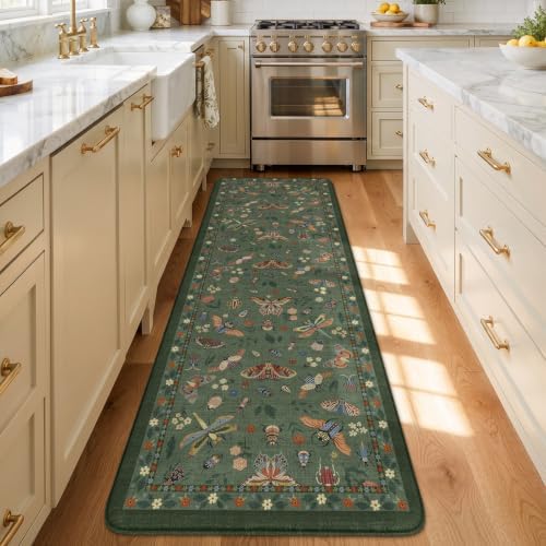 LEEVAN Anti Fatigue Kitchen Mats, Botanical Cushioned Kitchen Runner Rugs