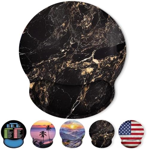 KONVINIT Ergonomic Mouse Pad with Wrist Rest, Small Mousepad with Non-Slip Rubber Base and Smooth Surface, Beach Mouse Pads for Desk, Office Desk Accessories