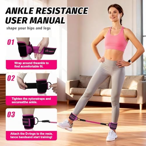 WHATAFIT Resistance Bands with Handles, 150 lb Exercise Bands Set